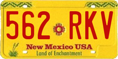 NM license plate 562RKV
