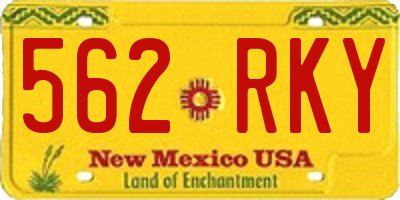 NM license plate 562RKY