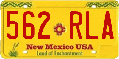 NM license plate 562RLA