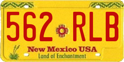 NM license plate 562RLB