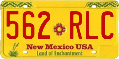 NM license plate 562RLC