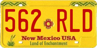 NM license plate 562RLD