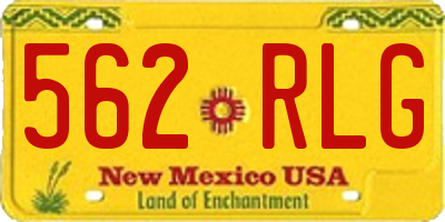 NM license plate 562RLG