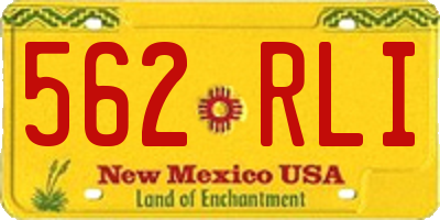 NM license plate 562RLI