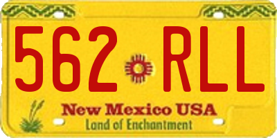 NM license plate 562RLL