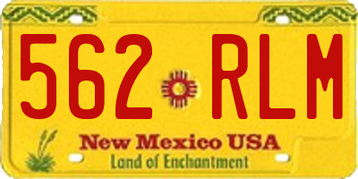 NM license plate 562RLM