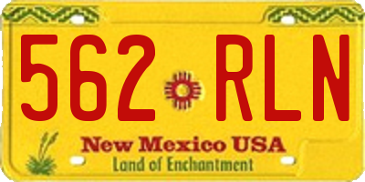 NM license plate 562RLN