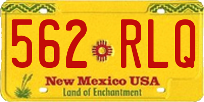 NM license plate 562RLQ