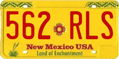 NM license plate 562RLS