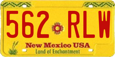 NM license plate 562RLW