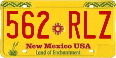 NM license plate 562RLZ