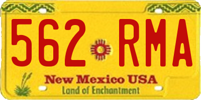 NM license plate 562RMA