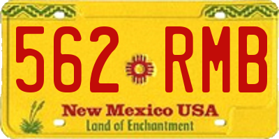 NM license plate 562RMB