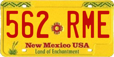 NM license plate 562RME