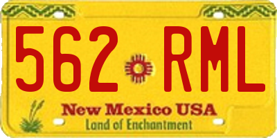 NM license plate 562RML