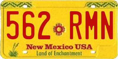 NM license plate 562RMN