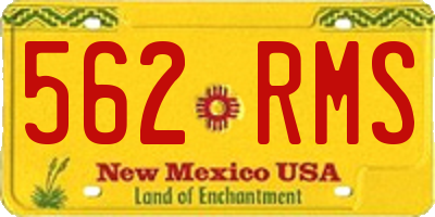 NM license plate 562RMS