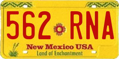 NM license plate 562RNA