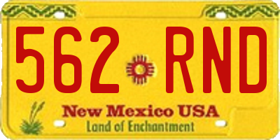 NM license plate 562RND