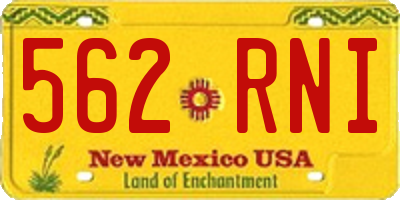 NM license plate 562RNI