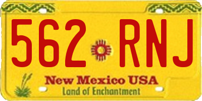 NM license plate 562RNJ