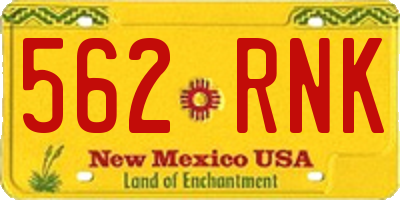 NM license plate 562RNK