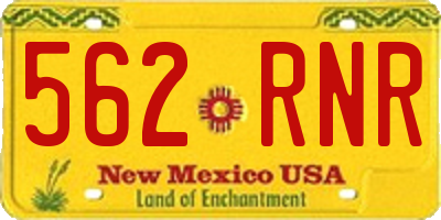 NM license plate 562RNR