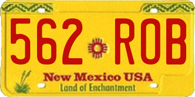 NM license plate 562ROB