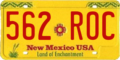 NM license plate 562ROC