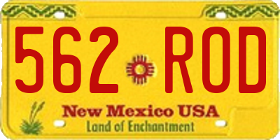 NM license plate 562ROD