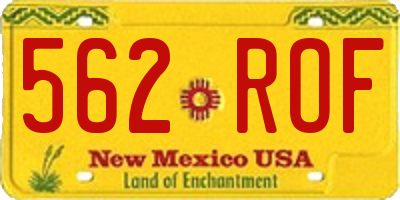 NM license plate 562ROF