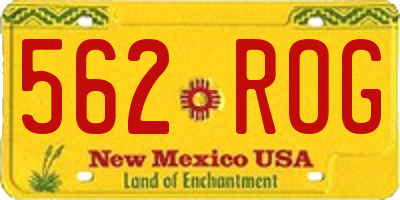 NM license plate 562ROG