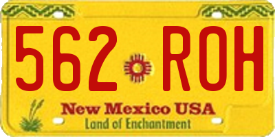 NM license plate 562ROH