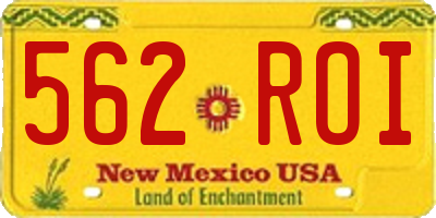 NM license plate 562ROI