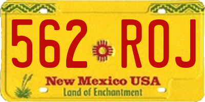NM license plate 562ROJ