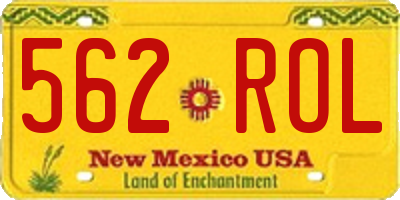 NM license plate 562ROL