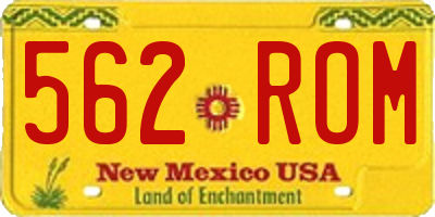 NM license plate 562ROM