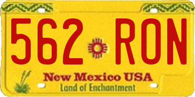 NM license plate 562RON