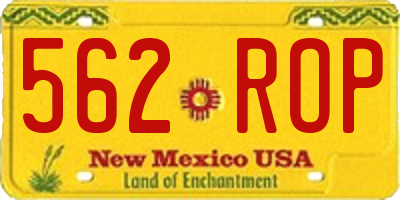 NM license plate 562ROP
