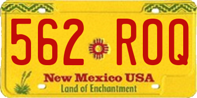 NM license plate 562ROQ