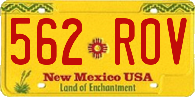 NM license plate 562ROV