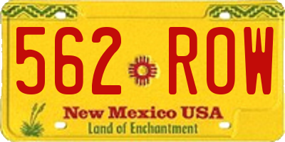 NM license plate 562ROW