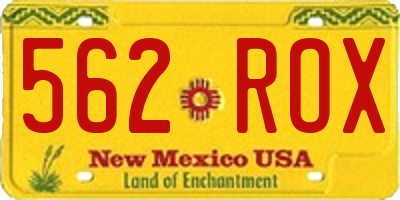 NM license plate 562ROX