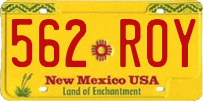 NM license plate 562ROY
