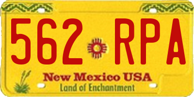 NM license plate 562RPA