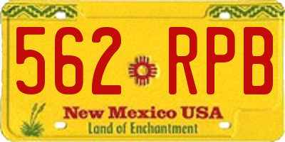 NM license plate 562RPB