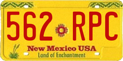 NM license plate 562RPC