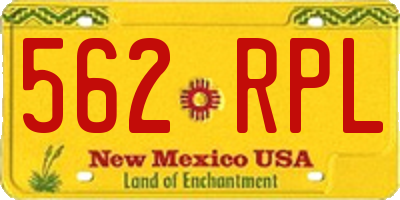 NM license plate 562RPL
