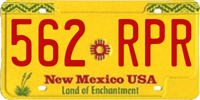 NM license plate 562RPR