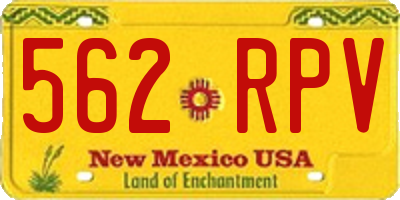 NM license plate 562RPV